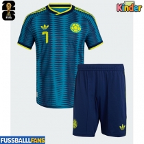 Kolumbien Luis Diaz #7 Auswärts Trikotsatz Kinder WM 2026 Kurzarm (+ Kurze Hosen)